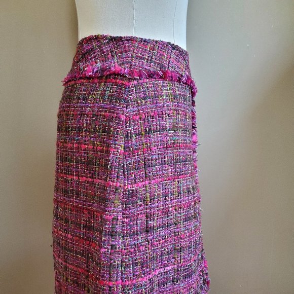 Doncaster Wool Boucle Tweed A-Line Skirt Small - Picture 9 of 15